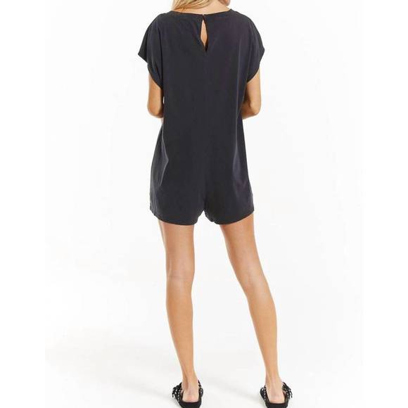 NEW Z SUPPLY bailey organic cotton romper in washed black - Picture 3 of 3